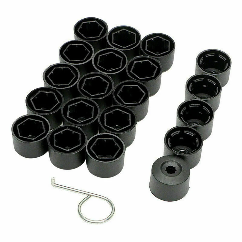 T44 Lug Nut Bolt Cover Black Cap OEM Set Of 20 30 X 21.2mm for Golf Wheel Lock - £11.65 GBP