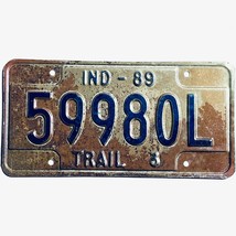 1989 United States Indiana Base Trailer License Plate 59980L - $16.82