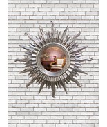 The Mirror Is A Round Sun Silver. Pitch. Art Deco. Style. Gift Idea - $133.18 CAD