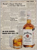 1968 Print Ad Jim Beam Kentucky Straight Bourbon Whiskey Newspaper News Jim Beam - £12.05 GBP