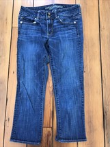 Amerigan Eagle Outfitters Artist Crop Dark Wash Stretch Blue Jeans 6 30 ... - $29.99