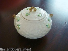 Belleek Ireland Shamrock sugar bowl,4&quot; tall, NIB ORIGINAL - £58.48 GBP