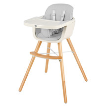 3-in-1 Convertible Wooden High Chair Baby Toddler Highchair with Cushion... - $165.99