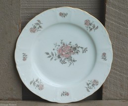 Vintage Bohemian China Maria 7&quot; Bread &amp; Butter Plate Pink Roses Gold Trim - £7.82 GBP