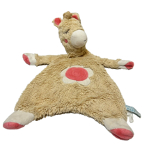 Douglas Baby Plush Llama Lovey Security Blanket Stuffed Beige Pink 19 x 15&quot; - £10.59 GBP