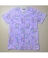 Cherokee Button Up Scrub Top Women’s S Purple Robot Nurse - $272.76 MXN