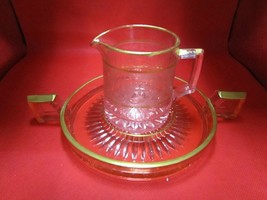 Heisey glass pink and old dish and jug - £50.40 GBP