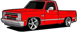 1980 Chevy C10 Pick Up Red Laser Cut Metal Sign - $69.95