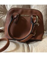 Steve Madden Women&#39;s Brown Gold-Tone Dome Satchel Handbag Crossbody Purse - $48.80 CAD
