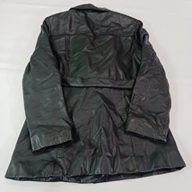 Outbrook Women's Jacket Black Belted Fit Genuine Leather Button Jacket Sz Small image 2