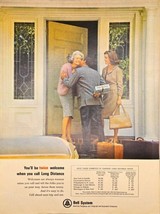 BELL SYSTEM - Long Distance - Family - Telephone - 1965 Vintage Print Ad - $205.35 MXN