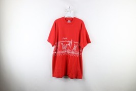 Vtg 90s Streetwear Mens XL Thrashed Spell Out Seattle Sailing T-Shirt Red USA - £27.55 GBP