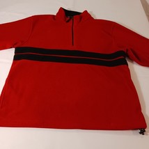 Preswick & Moore Men's Red 1/4 Zip Pullover Sweatshirt Measured Chest 48" image 6