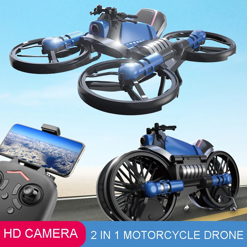 Unique H6 2-in-1 Folding RC Drone &amp; Motorcycle Vehicle Multi-functional Foldin - £62.22 GBP