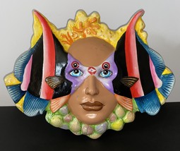 Beautiful Bright Children&#39;s Angel Fish Face Wall Mask -- 1970&#39;s - £27.65 GBP