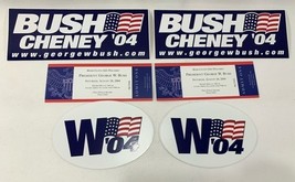 2004 BUSH CHENEY - W 04 Flag Bumper Stickers Republican +2 Tickets Dayto... - €8,66 EUR