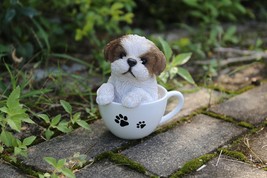 Pet Pals-Teacup Shin Tzu Puppy-Garden Statue,  Home Decor, Animal Sculpture - $34.65