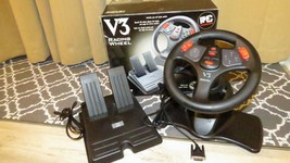 V3 INTERACT SV-280 Racing Wheel &amp; PEDALS - DOS &amp; Windows PC Computer Vid... - £30.20 GBP