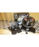 V3 INTERACT SV-280 Racing Wheel &amp; PEDALS - DOS &amp; Windows PC Computer Vid... - £29.01 GBP