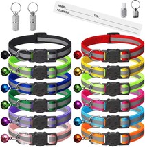 14 Pack Reflective-Breakaway Cat Collars with Bells (12 Colors &amp; 2 ID Tags) - $348.07 MXN