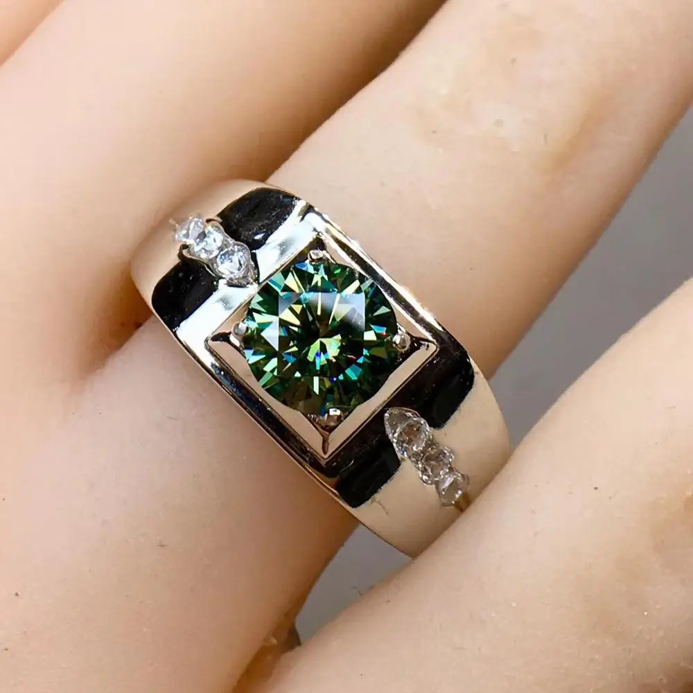 Newest man muscular power ring crackling moissanite gem ring  jewelry gift size  - £61.74 GBP