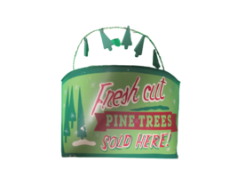 Decorative Hanging Tin Christmas Card Holder Fresh Cut Pine Trees Sold Here - £9.29 GBP
