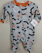 New Baby size Newborn Sleep &amp; Play Halloween 100% Cotton Bats Spiders Bo... - $7.33