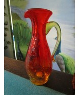 Pilgrim Glass AMBERINA Crackle Textured Creamer Clear Handle Pick 1 (Num... - $408.47 MXN
