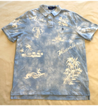 Polo Ralph Lauren Men&#39;s Blue Polo Hawaii Aloha Shirt Size Medium - £51.19 GBP