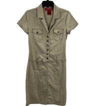 Hot Kiss Khaki Y2K Shirt Dress Size Medium - £22.42 GBP
