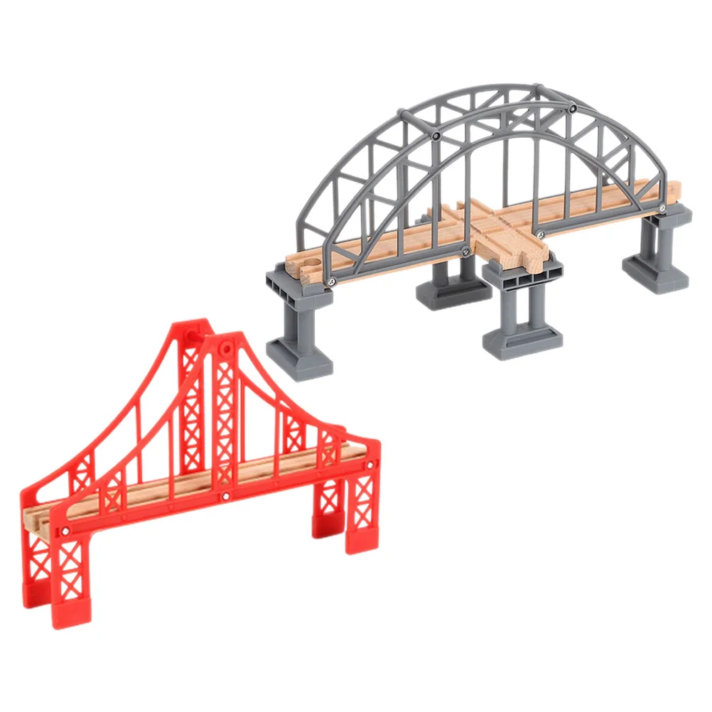 2 Pcs Train Bridge Accessories for Wood Cross Railway Toy Plastic Scene Layout - £18.91 GBP