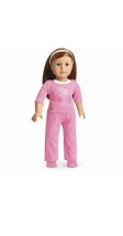 New American Girl doll Pink Flower Butterfly Pajamas &amp; Slippers no doll - £16.63 GBP