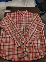 Papas Plaids Red &amp; White Long Sleeve Shirt Size Unknown see measurements  - £78.17 GBP