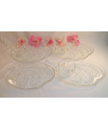 Vintage Federal Glass Homestead Wheat 7 Piece set 3 Cups 4 Trays Snack a... - $927.73 MXN