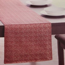 Winter Wonderland Holiday Shimmer Table Runner Red Silver 13.75&quot; x 72&quot; NEW - £28.10 GBP