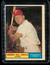 Vintage 1961 Topps Baseball Card #154 Bobby Del Greco Philadelphia Phillies - £7.87 GBP