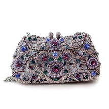LO2379 - Imitation Rhodium White Metal Clutch with Top Grade Crystal  in Multi C - $7,225.05 MXN
