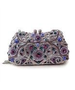 LO2379 - Imitation Rhodium White Metal Clutch with Top Grade Crystal  in... - €329,09 EUR