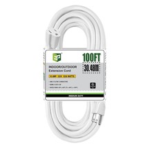 100 Ft Outdoor Extension Cord - 16/3 Sjtw Durable White Electrical Cable... - $74.99