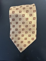 Vitorofolo 100% Silk Made in Italy Tie Men&#39;s Yellow Brown - $13.86
