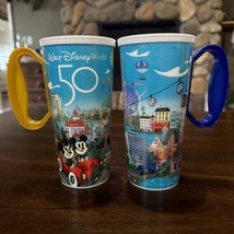 Walt Disney World Parks 50th Anniversary Resort Cup Mug Whirley Set of 2 No Lids - £8.64 GBP