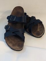 Birkenstock Birki’s Kumba Black Cross Strap Sandals Size US L 8 M 6 EU 39 - $46.77
