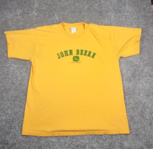 John Deere Shirt Adult  XL Yellow Green Logo Cotton Tractor Country Farming Men - $17.99