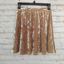 Topshop Skirt Womens 4 Brown Elastic Waist Stretchy Velour Flare Mini 90s Y2K - £19.51 GBP