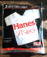 Vtg 90s Hanes 3 Pack Men’s MEDIUM V-Neck White Undershirt T-SHIRT Cotton... - €16,37 EUR