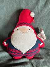 Unused Cute Red &amp; Blue Stuffed Gnome Santa Claus w Plush White Bird Shaped Throw - £8.88 GBP