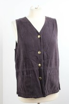 Vtg 90s Contempo 6 Purple Tencel Cotton Twill Button-Front Tank Top Vest Pockets - £20.86 GBP