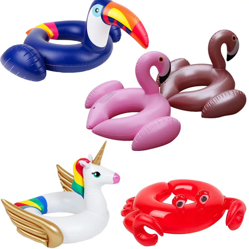 Inflatable Flamingo Unicorn Kids Baby Swimming Underarm Ring Summer Beach Party - £13.63 GBP