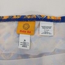 Ruby Rd. RN#107680 Women's Yellow/Blue Pleated Pull-On Skirt Size 16 image 3