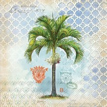 3-Ply Paper Luncheon Napkins, Vintage Tropical Royal Palm, 20 count - £7.56 GBP